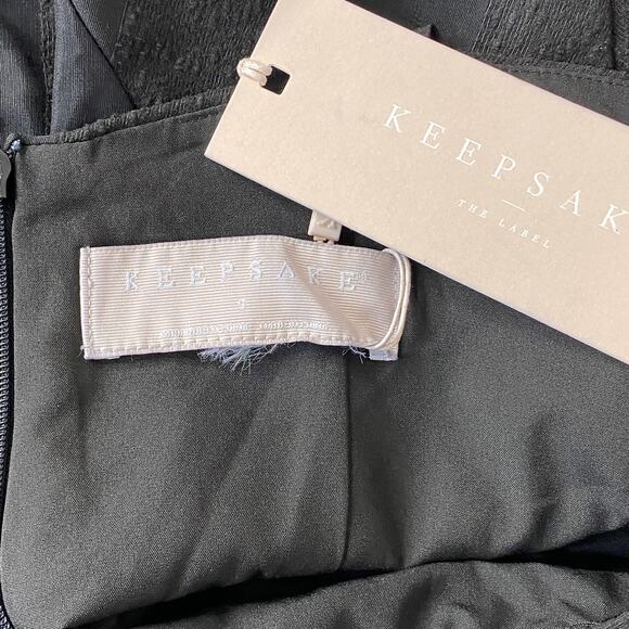 Keepsake the Label Unbroken Midi Dress Black Women Small NWT Handkerchief Hem - Picture 4 of 12